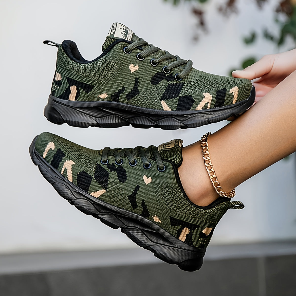 Women Camouflage Mesh Sneakers Lightweight EVA Sole Casual Running Shoes