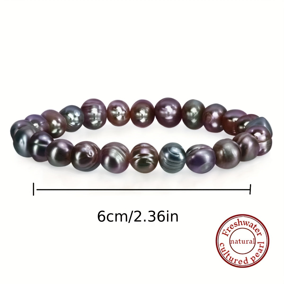 Pulsera de perlas de agua dulce negras de 7-8mm con perlas naturales para mujeres y regalos