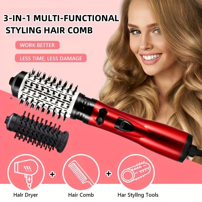 Cepillo de aire caliente multifuncional para peinar y secar el cabello con control termostático