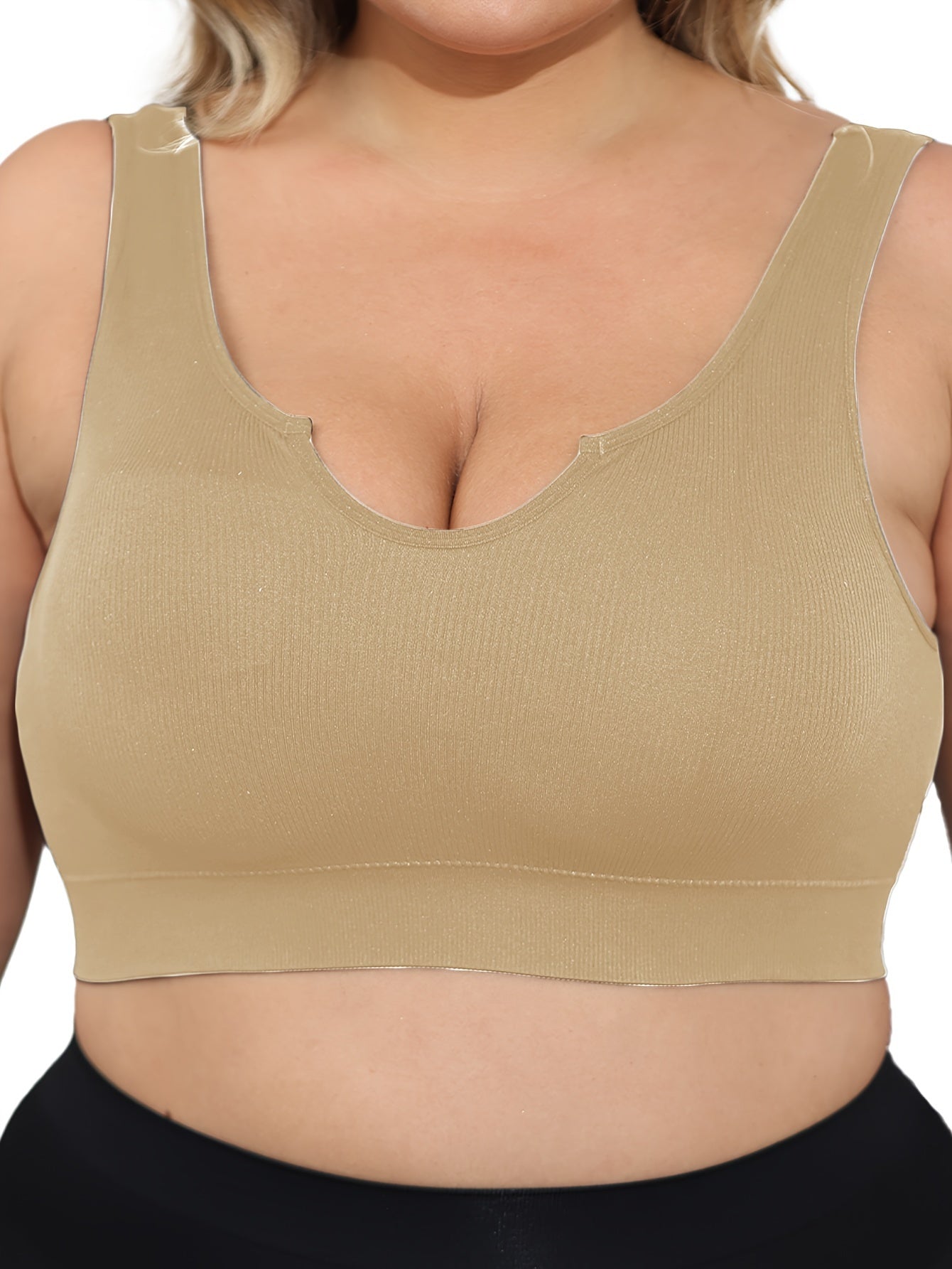 Women's Seamless Breathable Casual Low-Collar Bra with Chest Pad