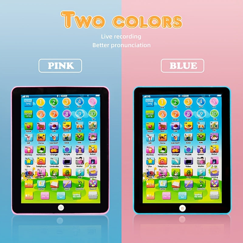 Children's Educational Tablet Toy for Learning Music Numbers Spelling Words Alphabets Blue Pink