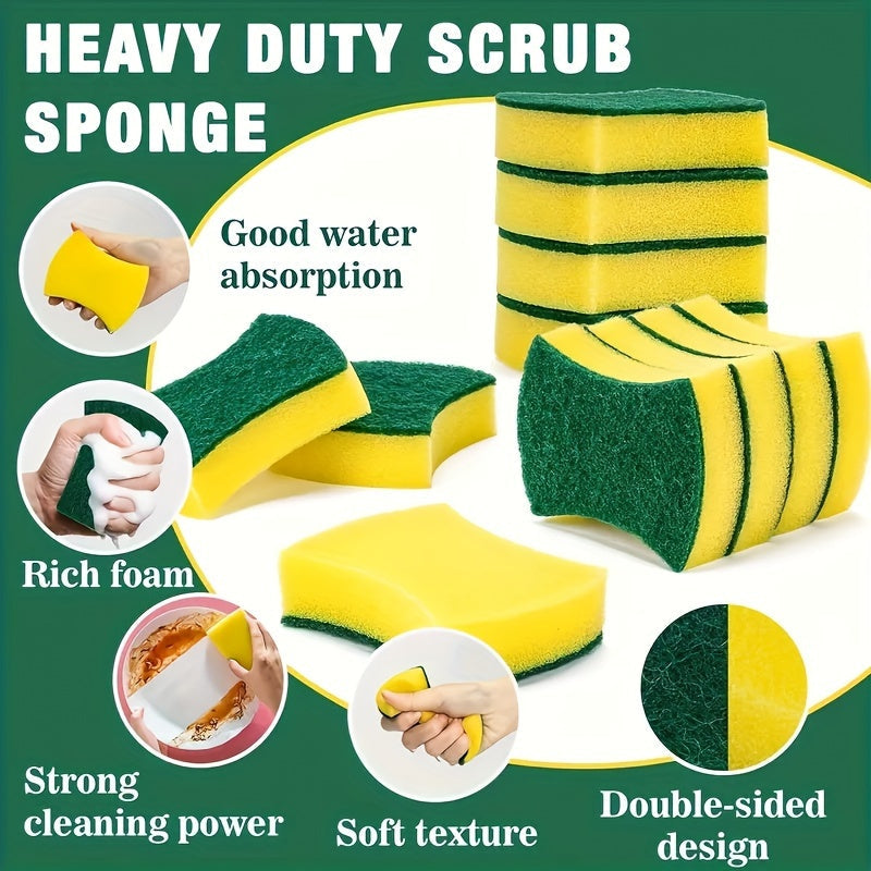 12/24 Pack Heavy-Duty Dual-Sided Melamine Sponge Scrubbers for Kitchen and Bathroom Cleaning
