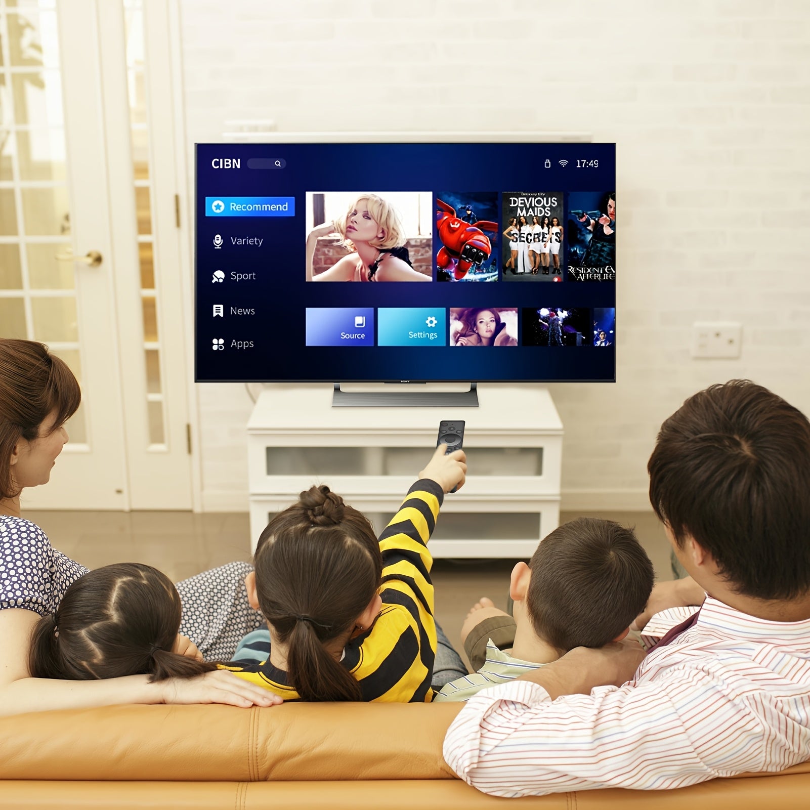 Voice Remote Control for Smart TVs with Ergonomic Design and Voice Search Compatibility