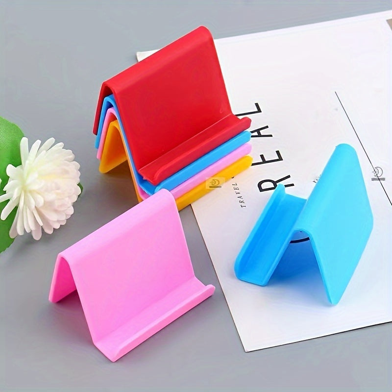 White Plastic Desktop Phone and Tablet Holders Set of 2 Portable Home Use