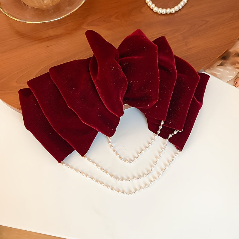 Set of 2 Women Tassel Hair Clips Elegant Spring Hair Accessories Stylish Back of Head Clips