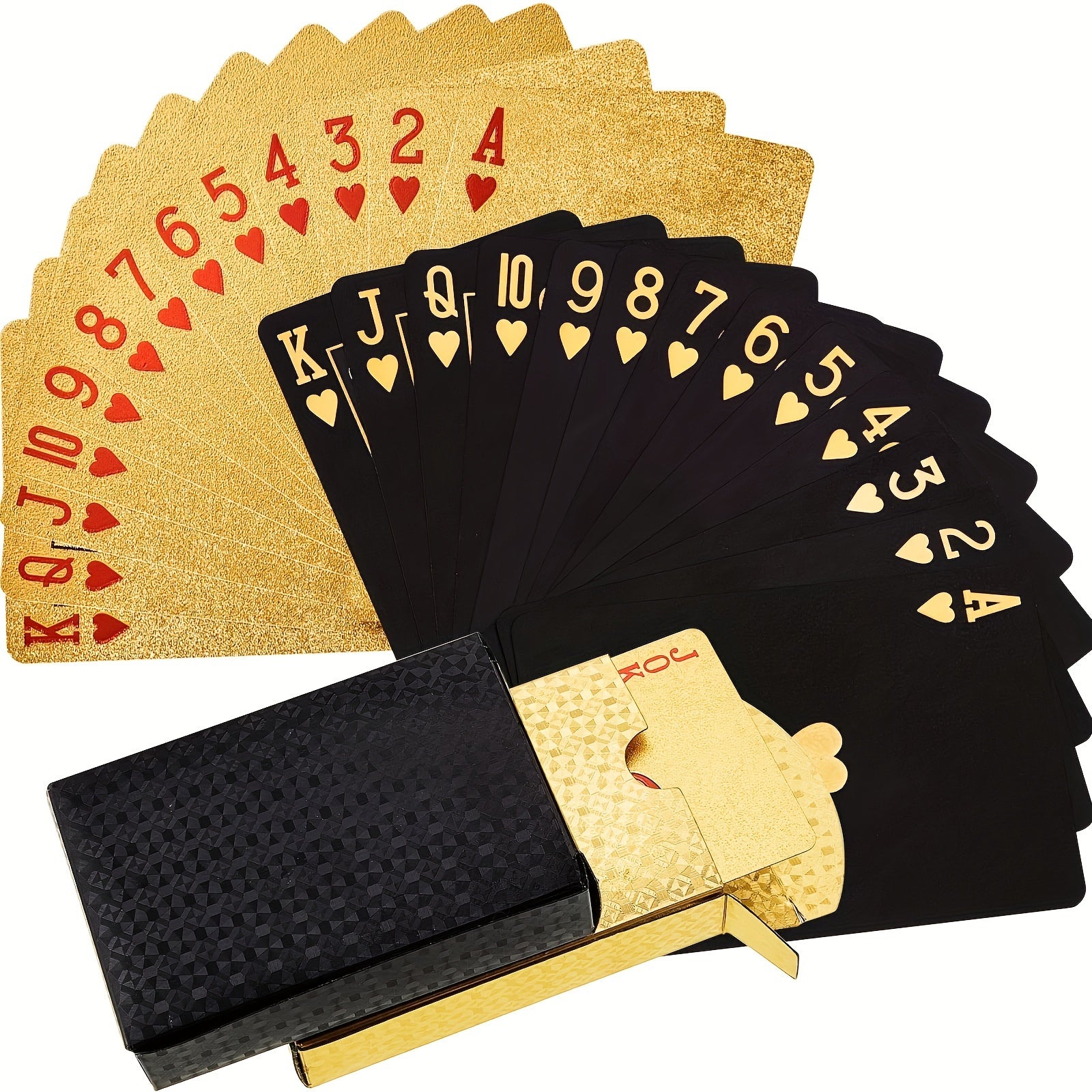 Waterproof PVC Playing Cards Set with 24K Gold Foil for Magic Card Games Collectibles