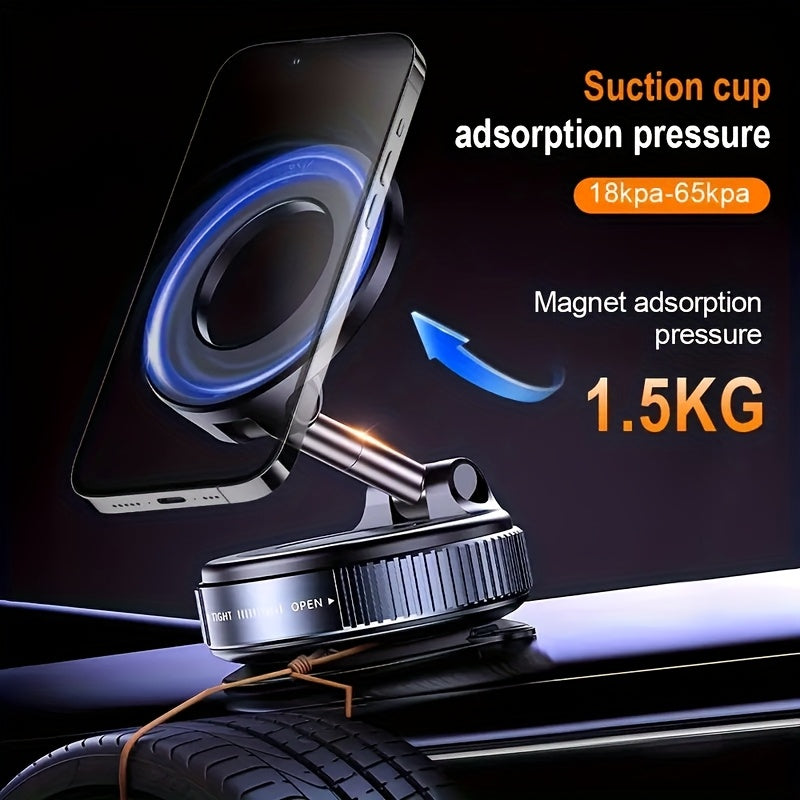 Universal Magnetic Phone Holder 360° Rotating Foldable ABS Black for Car Shower Gym