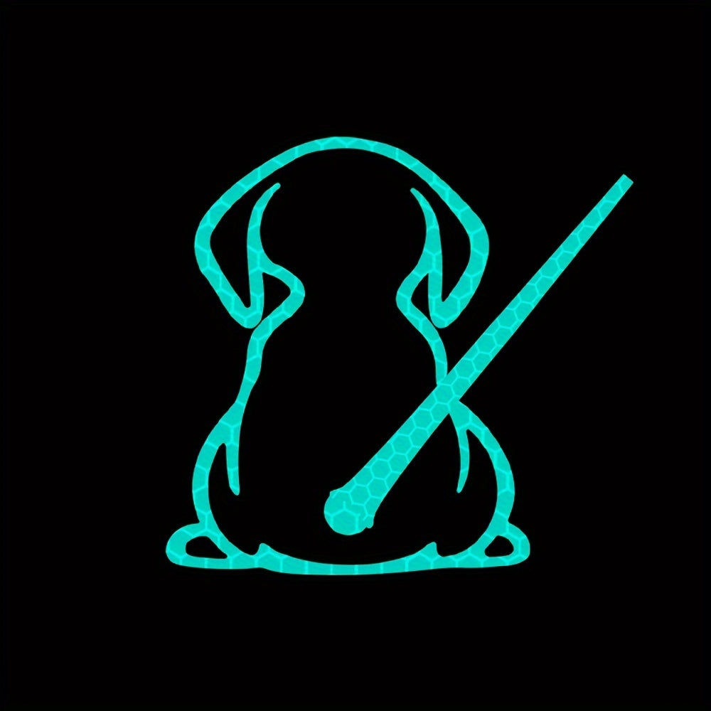 Dog Reflective Vinyl Decal for Car Rear Wiper, Cute Wagging Tails