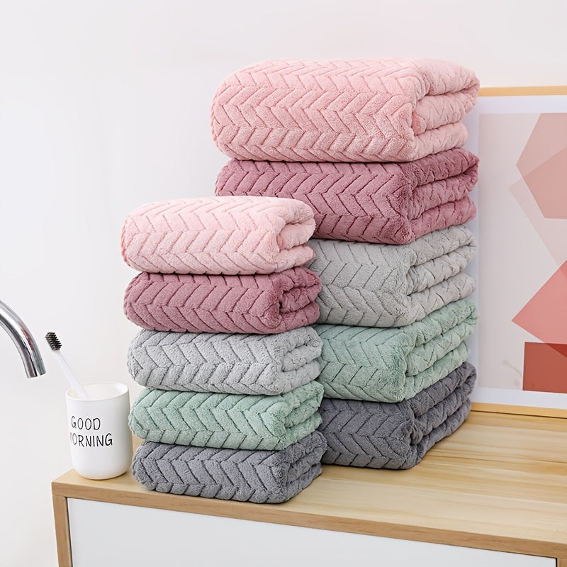 Coral Fleece Bath Towel Set 2 Pieces Quick-Drying Soft Absorbent Spa Home Use