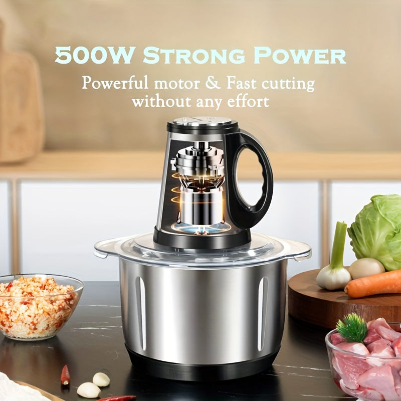 Meat Grinder Vegetable Chopper 5-Blade System Fast Durable Kitchen Essential 5L