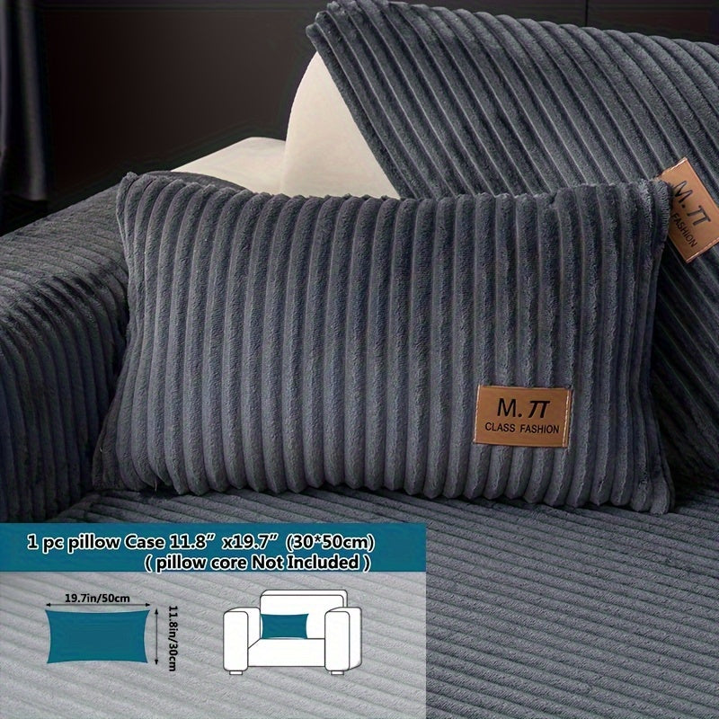 Плюшевый чехол на диван, толстый, теплый, зимний, противоскользящий, современный, дружелюбный к питомцам, для гостиной, спальни, офиса