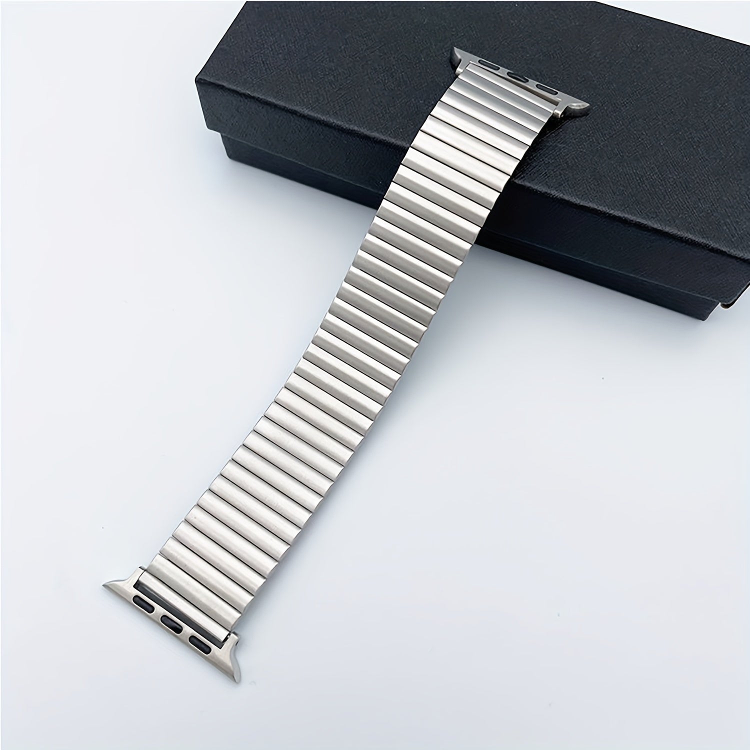 Elastic Stainless Steel Watch Strap for Apple Watch 45mm 49mm with Bamboo Joint
