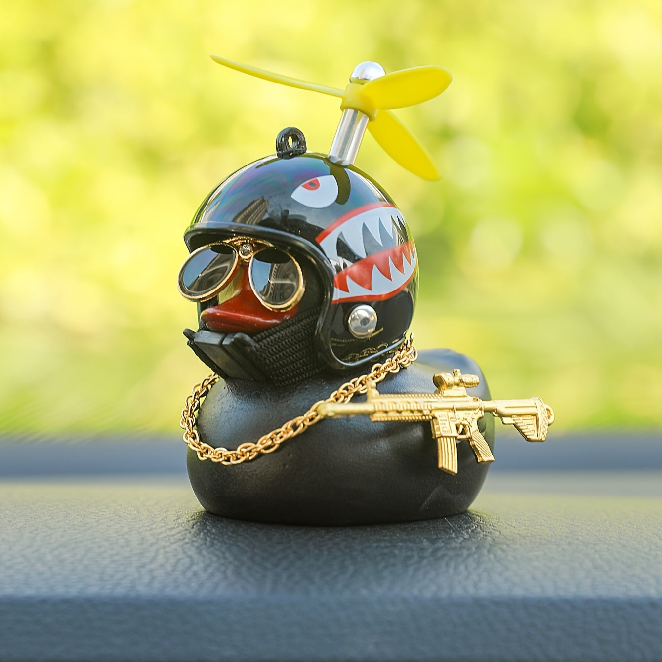 Duck Car Dashboard Ornament PVC Metal Gun Sunglasses Car Interior Decor Gift