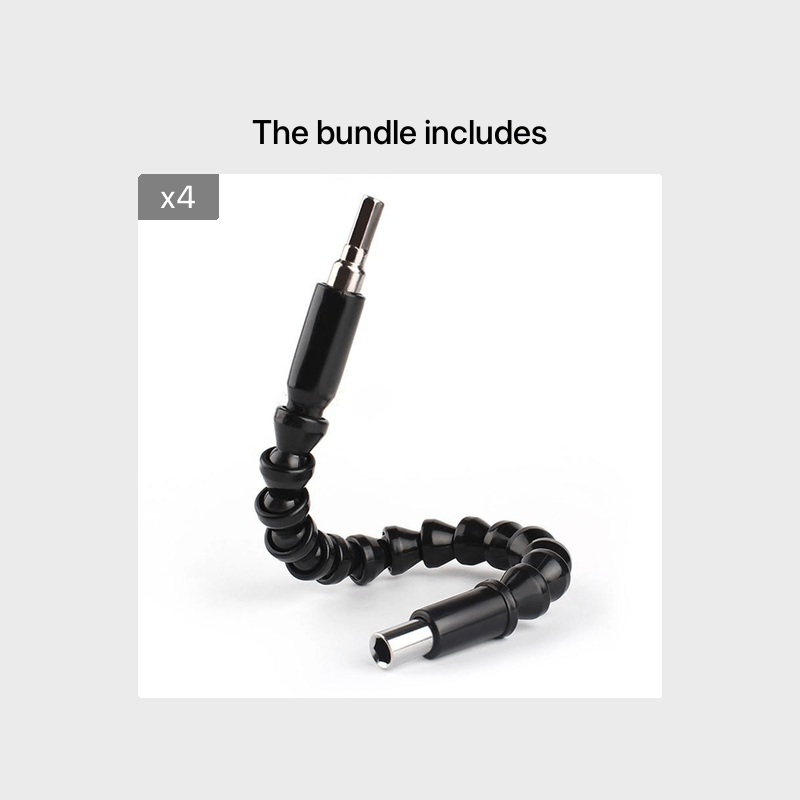 Универсальное гибкое металлическое расширение для сверла с шестигранным хвостовиком 300мм, черное