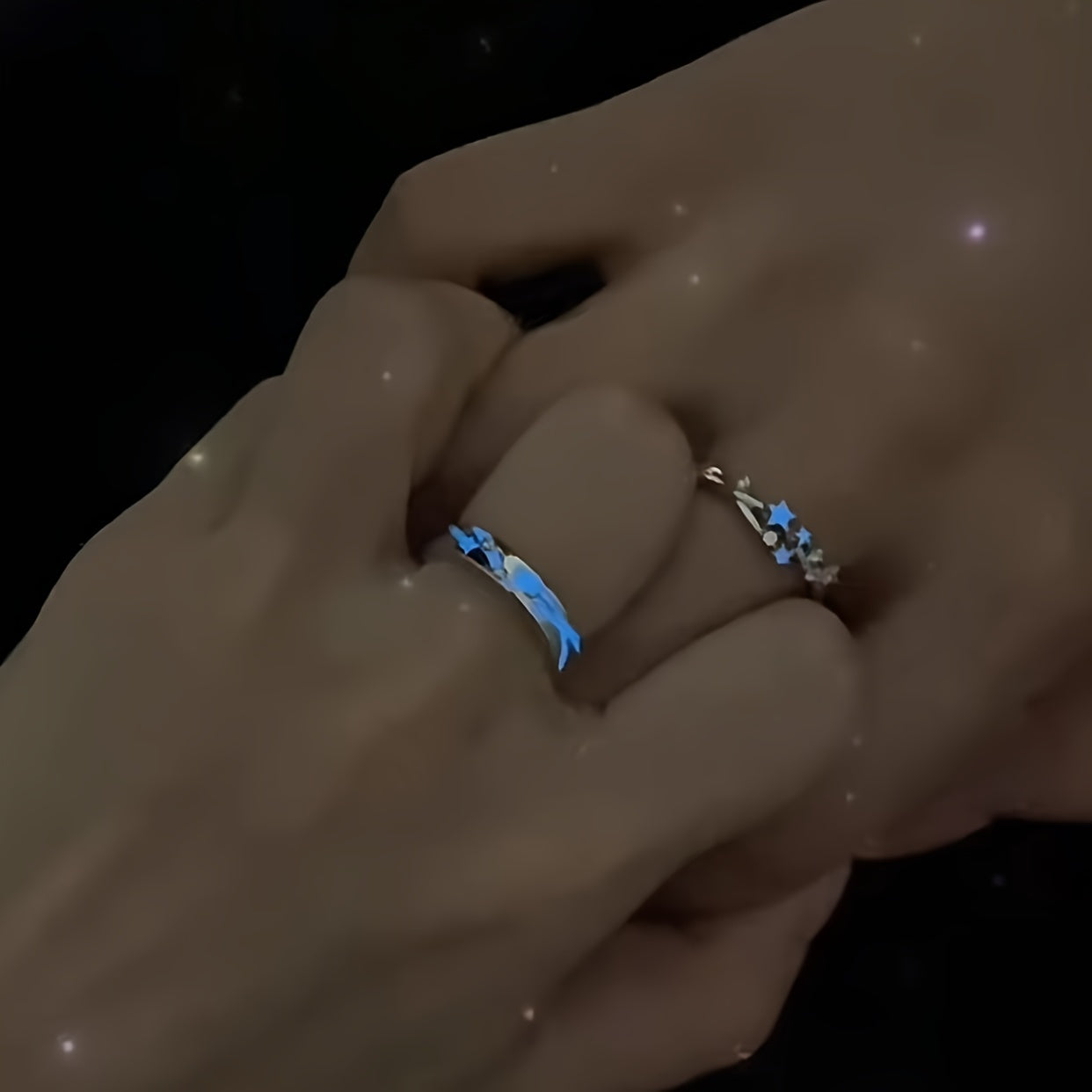 Yulduzli Tungi Juftlik Halqalari To'plami - Kundalik kiyish yoki sovg'a berish uchun ideal