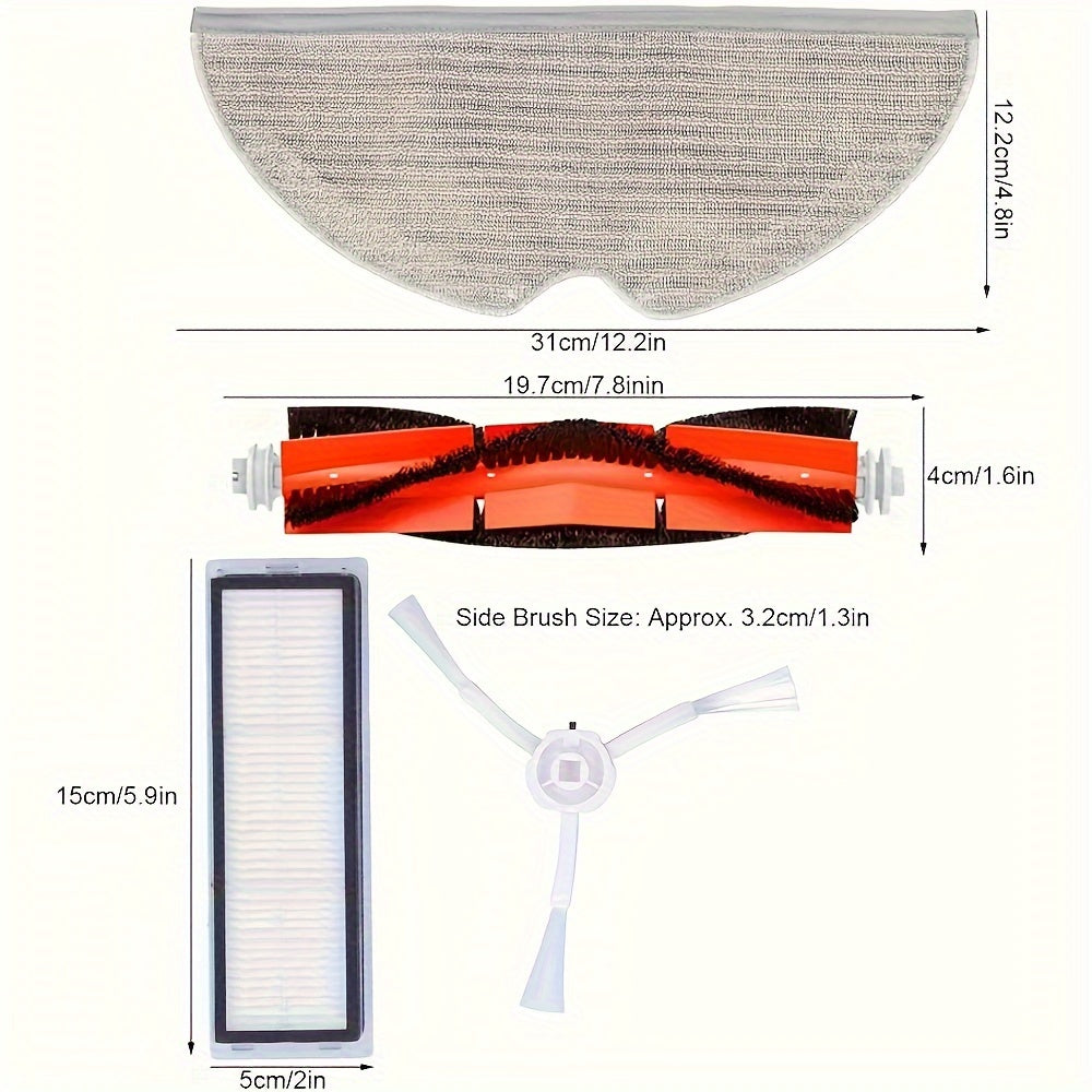 Robot Vacuum Accessory Kit Includes Brush Filter Mop Pads for 1C 2C 1T