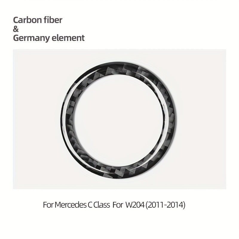 Mercedes Benz GLA C Class uchun Avtomobil Ichki Karbon Teri Kalit Bo'lagi Halqa Qoplamasi Yelimli Stiker