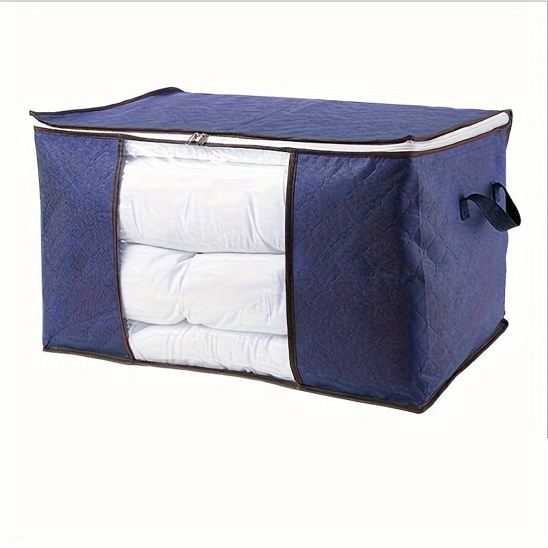 Foldable Cotton Storage Bag Moisture-Proof Closet Organizer for Comforters and Bedding