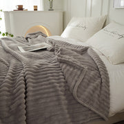 Large Plush Blanket with Thick Stripes for Cozy Comfort