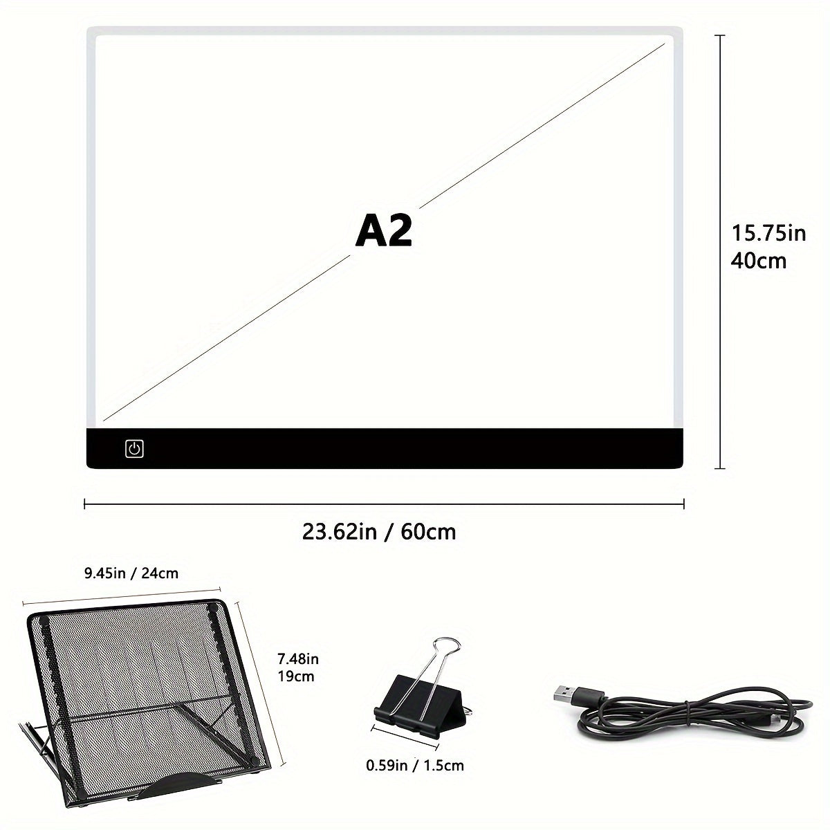 Large Acrylic LED Drawing Board with Dimmable Light Pad for Tracing and Diamond Painting