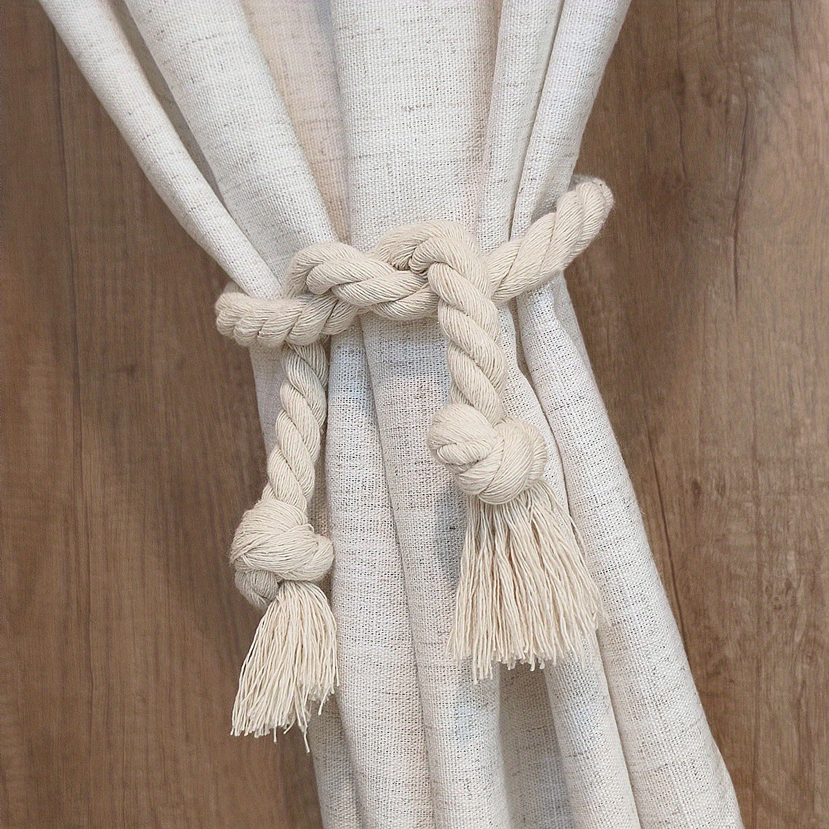 Набор из 2 современных простых льняных занавесок с 1 парой завязок, идеально подходящих для оконных занавесок в гостиной, кухне и спальне