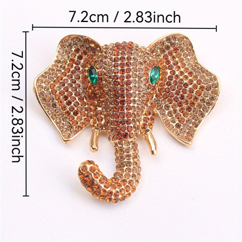 Elegant Rhinestone Elephant Brooch Pin Irregular Shaped Jewelry for Clothing Bags Hats
