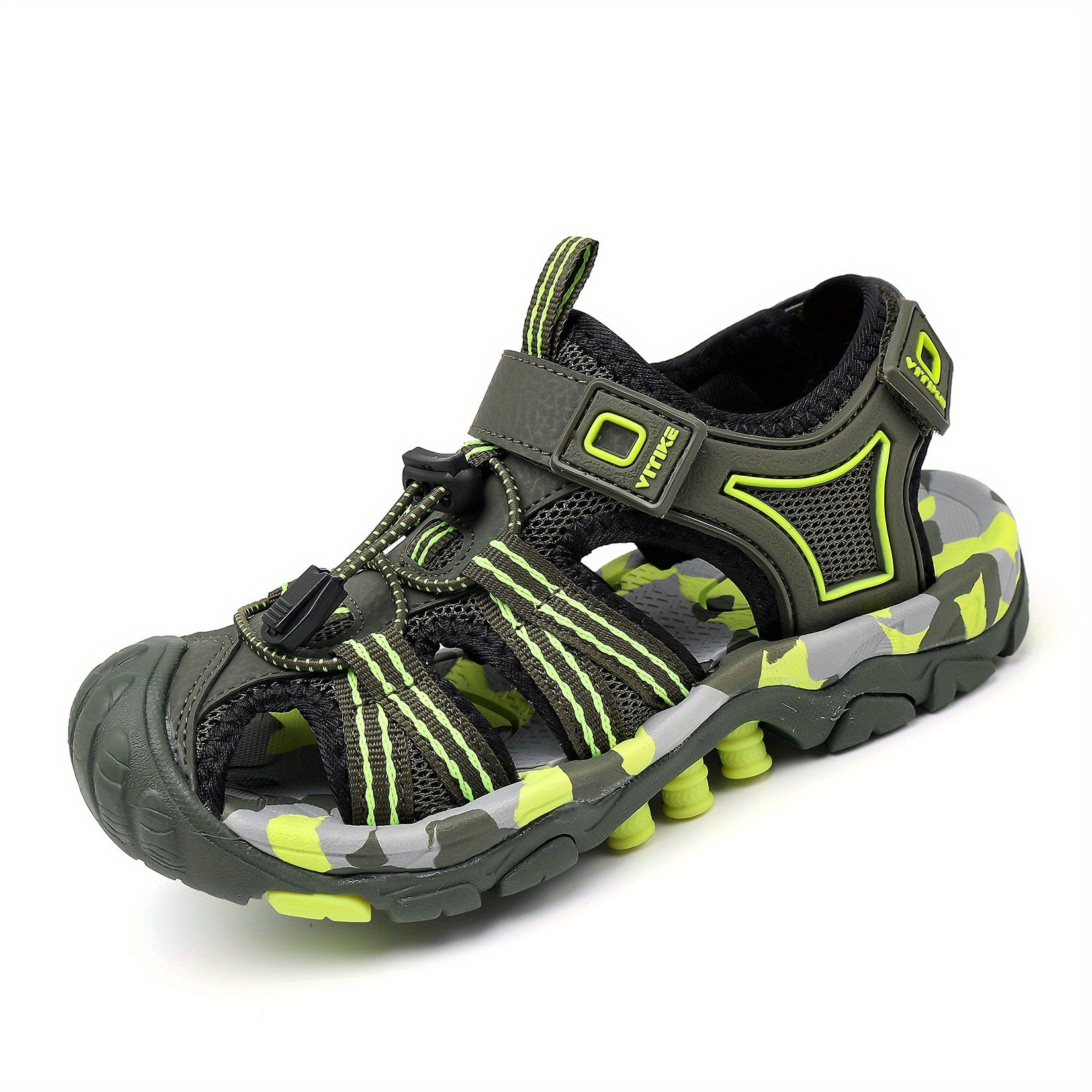 Kids' Camo Sports Sandals Closed Toe Hook-and-Loop Strappy Beach Pool Spring Summer