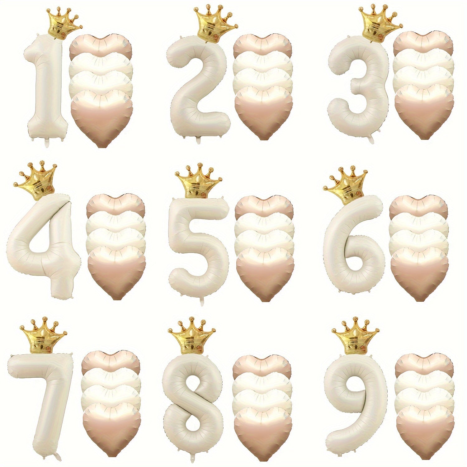 6-Piece Number Foil Balloon Set for Birthday Parties and Events