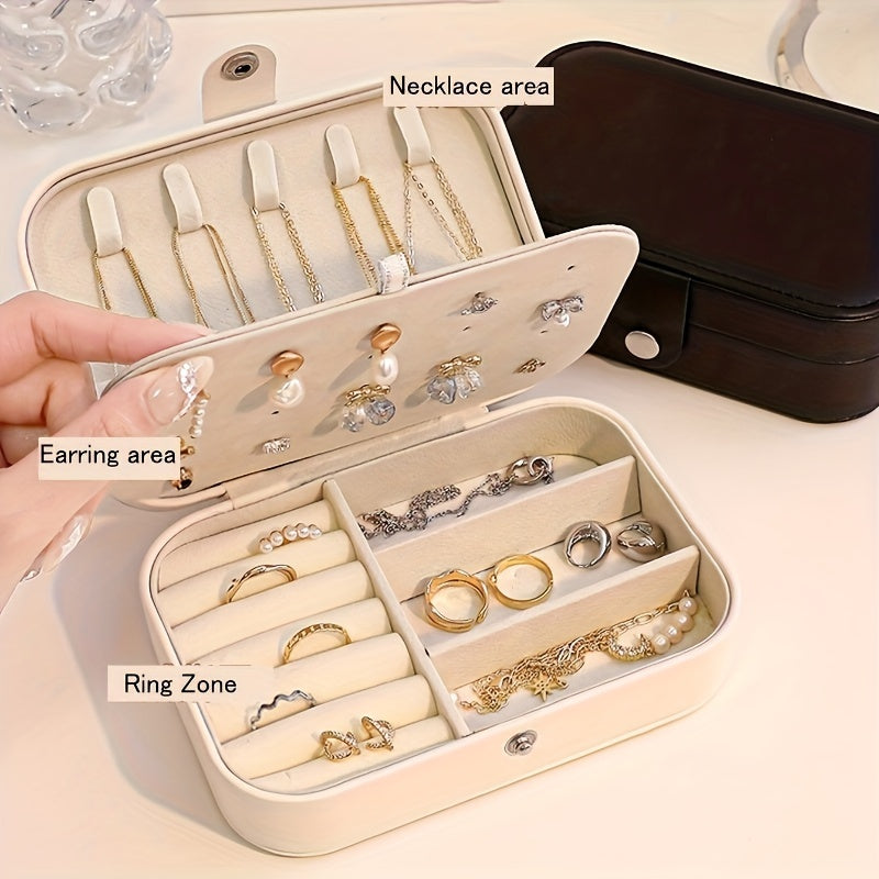 Jewelry Organizer Compact Storage Box for Rings and Earrings Giftable