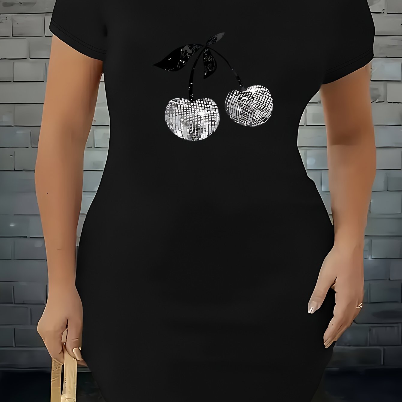 Plus Size Women's Summer Stretchy T-Shirt Dress Short Sleeve Bodycon