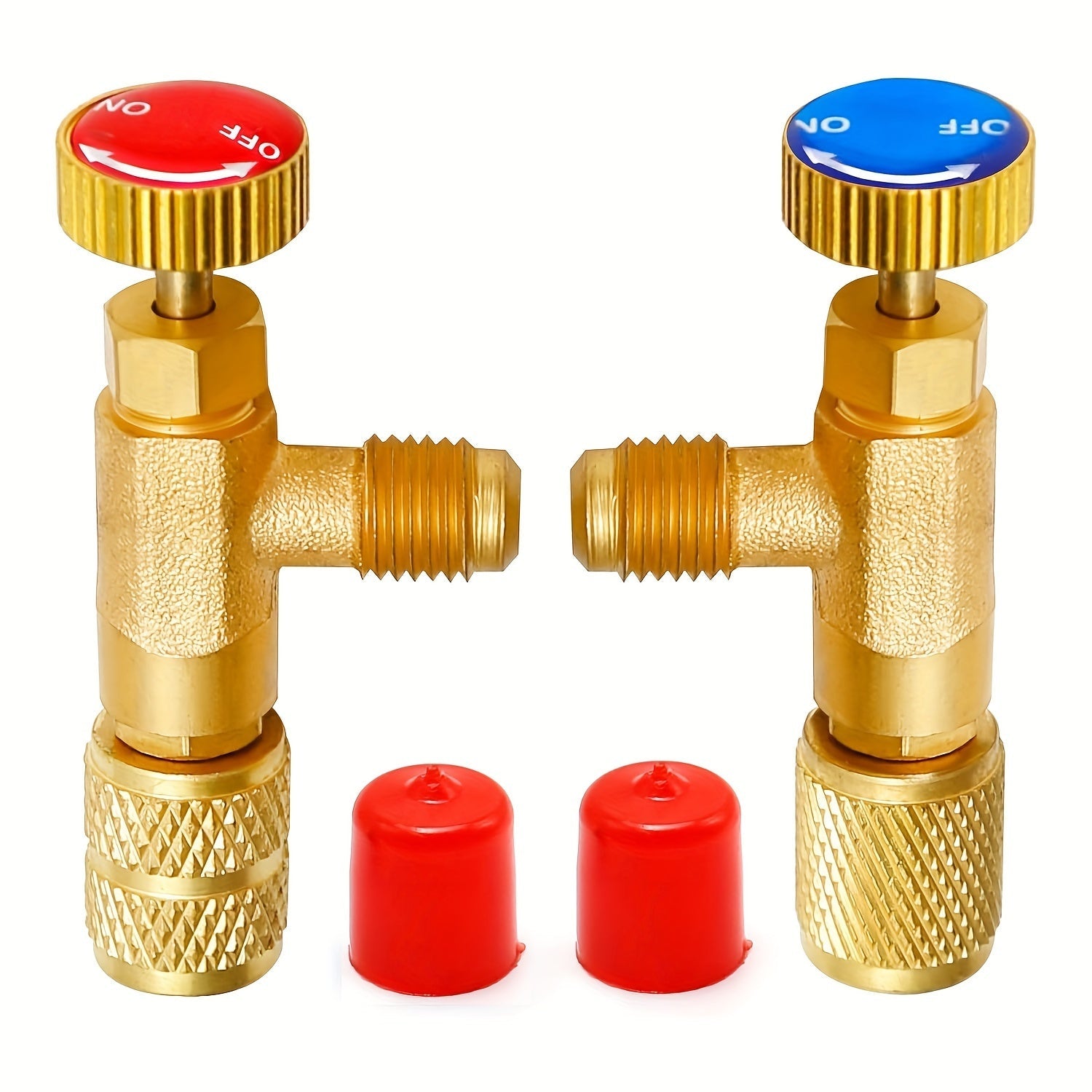 Copper Refrigerant Charging Valve 1/4" SAE Adapters R410A R22 Durable