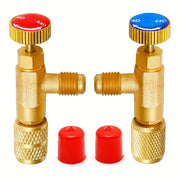 Copper Refrigerant Charging Valve 1/4" SAE Adapters R410A R22 Durable