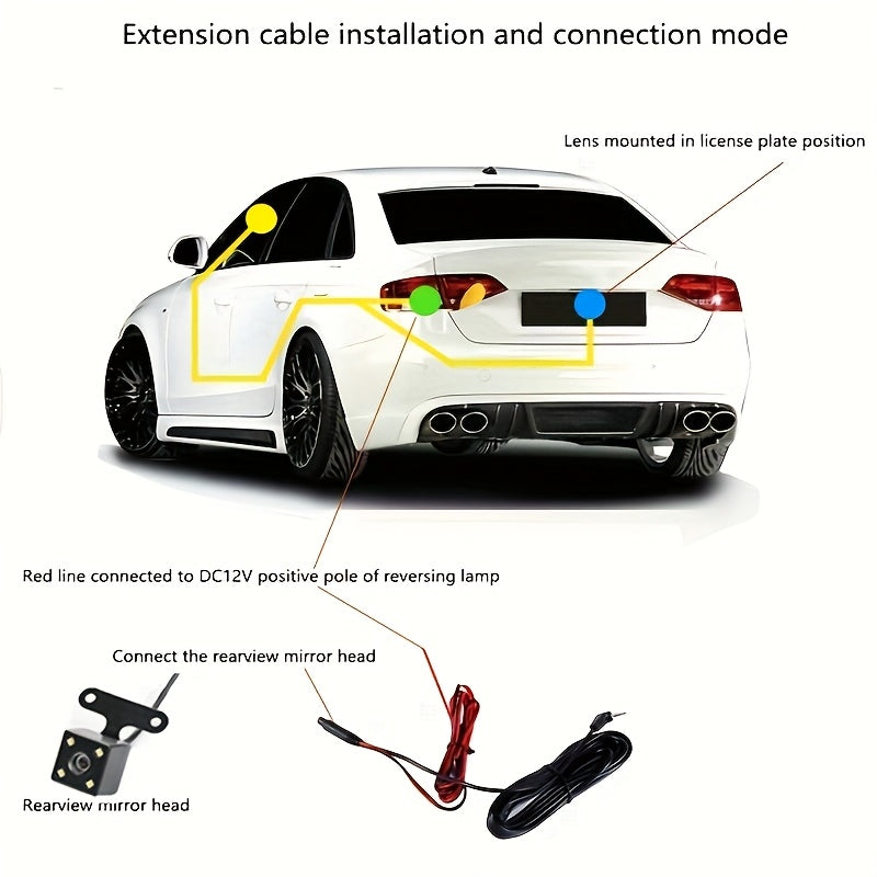 Car Dash Cam 5.5m Extension Cable for Reverse Recording No Battery