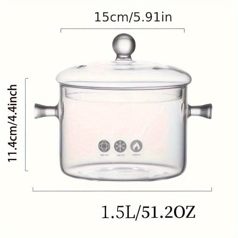 Mini Glass Soup Pot Bowl High Borosilicate Transparent Cooking Pot for Home Use