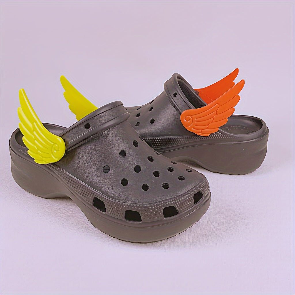 Unisex Shoe Charms Angel Wings PVC Removable Heel Decorations Fits Up to 2cm