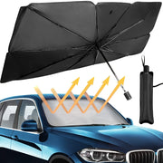 Car Sunshade Foldable UV Protection Windshield Parasol Black