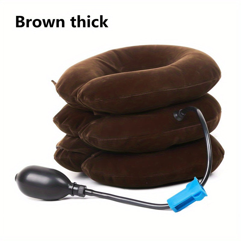 Inflatable Neck Pillow Travel and Relaxation Soft Traction Support