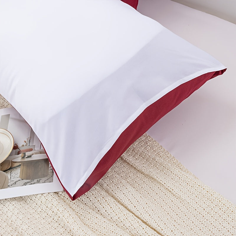 Two Pieces Pillowcases Towel Material 50x70 Flower Pattern Skin-Friendly Polyester Spandex