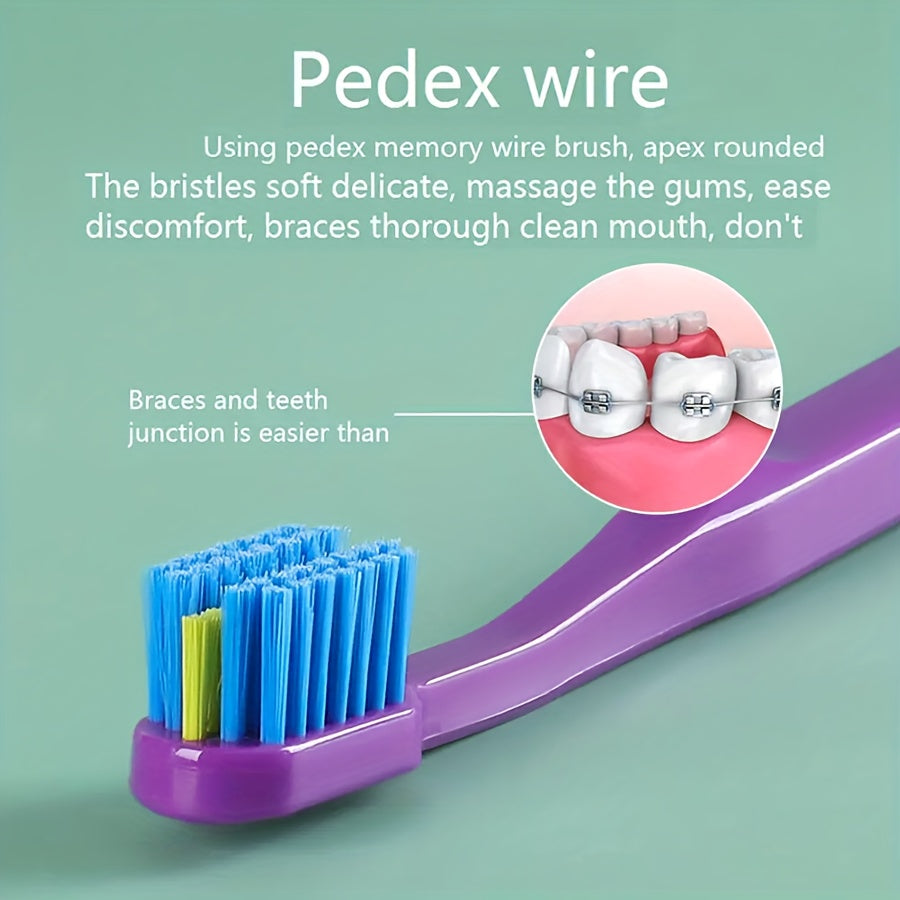Adult Soft Bristle Toothbrushes for Braces Pack of 2 Nylon Brush Heads