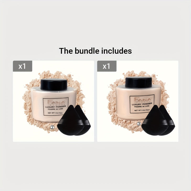 FANA Luks Matte Tugatish Bo'sh Kukun, Yog'ni Boshqarish, Yengil Concealer, Suvga Bardoshli Formula, Umumiy Teri Toning, Barcha Teri Turlari Uchun, Uchburchak Go'zallik Gubkasi, 1.0oz/30g