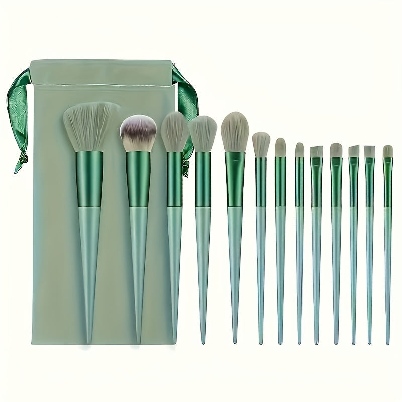 13-Piece Professional Makeup Brush Set with Hypoallergenic Nylon Bristles and ABS Plastic Handles