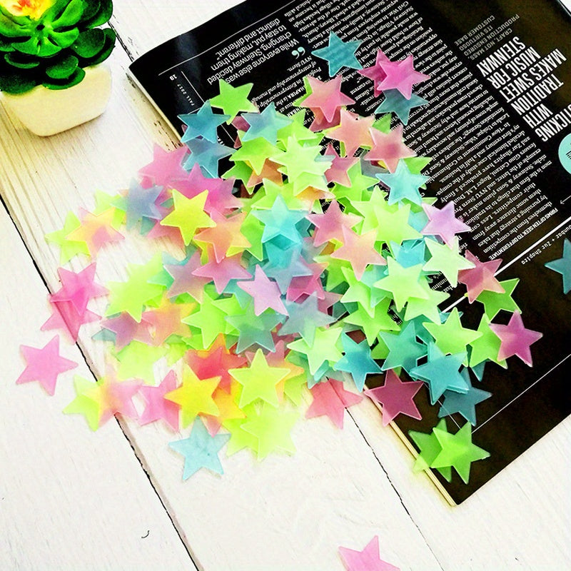 Glow-in-the-Dark Star Wall Stickers Reusable Self-Adhesive for Fantasy Rooms