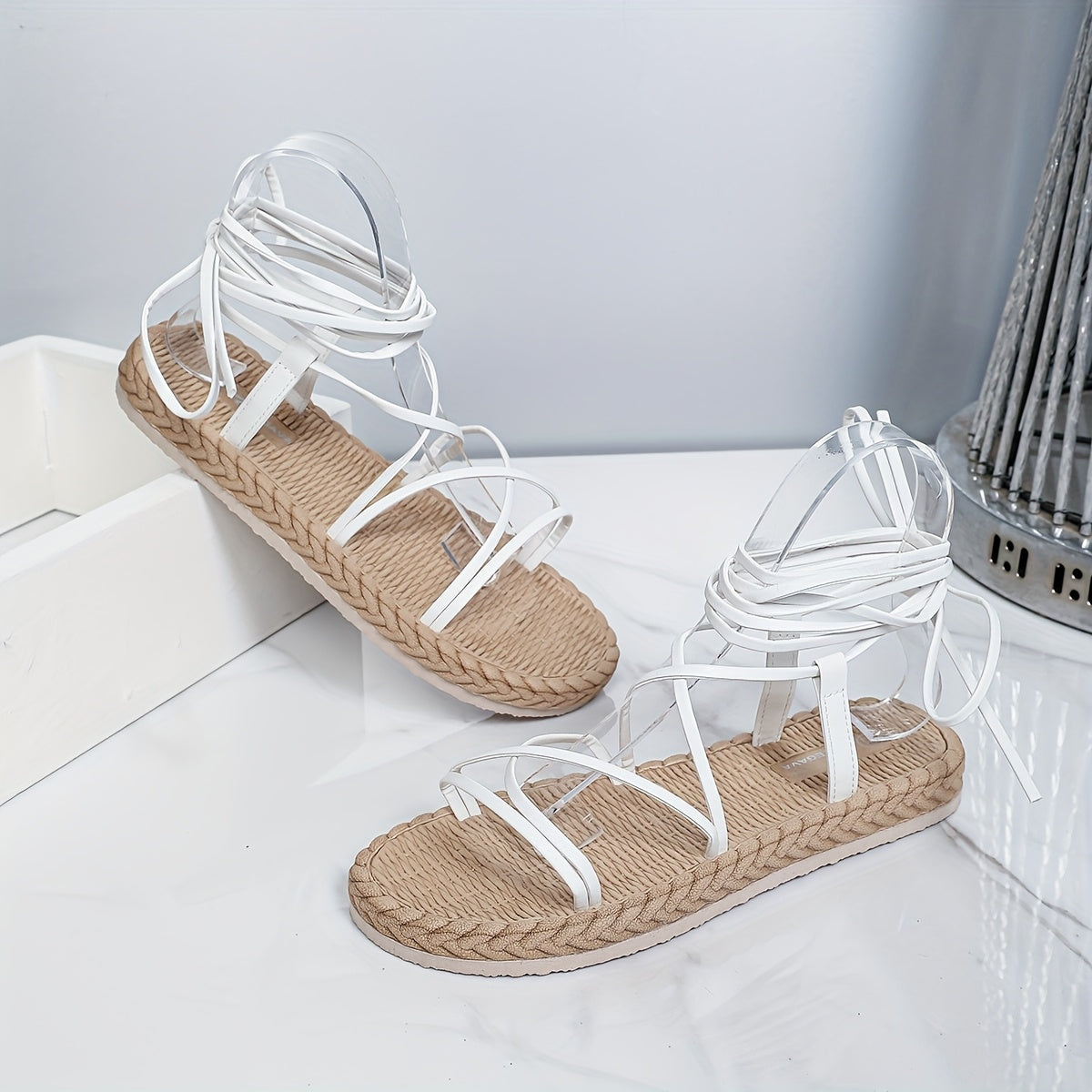 Women's Flat Open-Toe Cross Strap Sandals with EVA Cushion