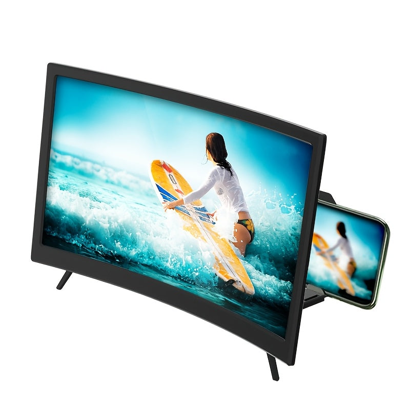 Изогнутый держатель для телефона с регулируемым углом просмотра и увеличителем HD-экрана