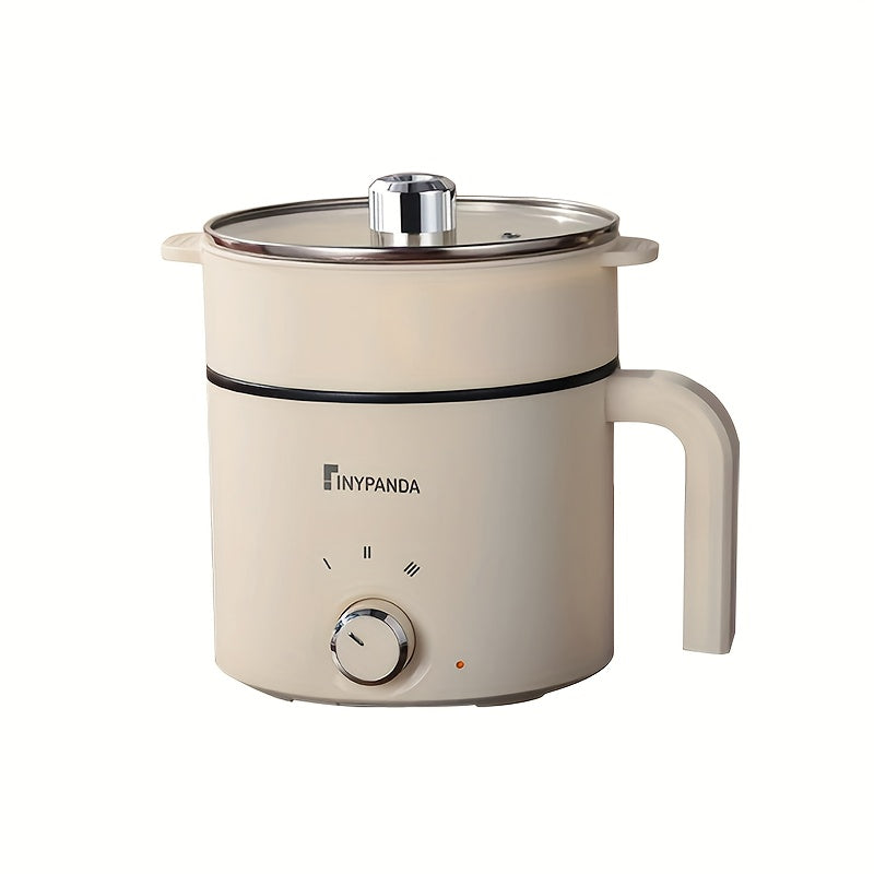 Double-layer electric steamer with large hot pot capacity for steaming and boiling in dorms homes offices