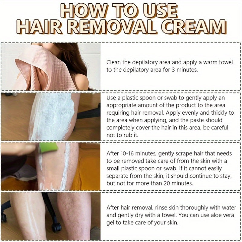 50G Black Hair Removal Cream for Body, Hypoallergenic, Long-Lasting, Gentle