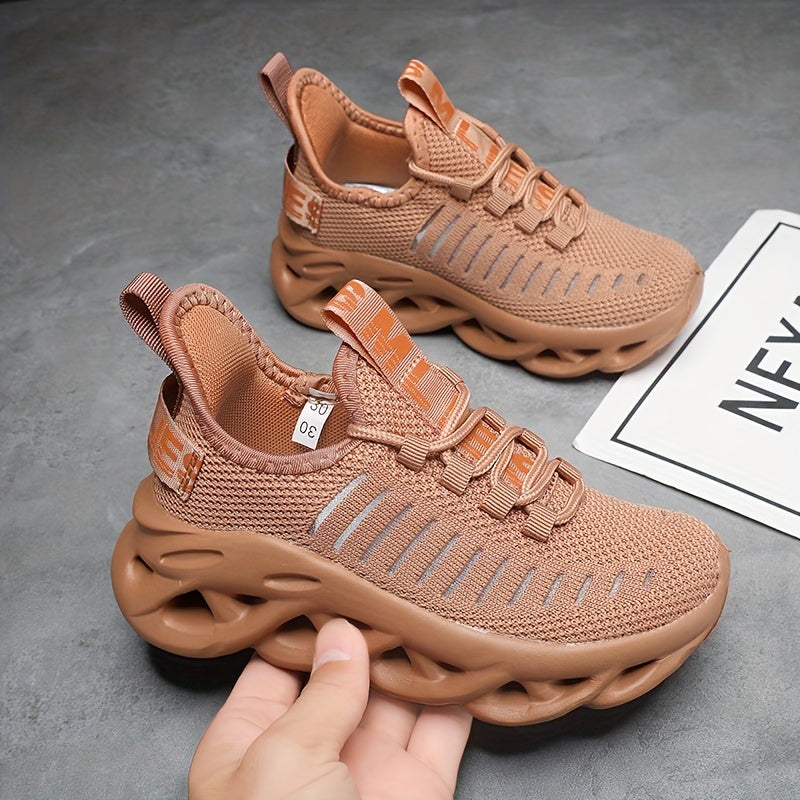 Детские дышащие полосатые спортивные кроссовки низкого хода для мальчиков и девочек