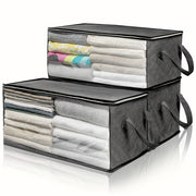 Foldable Storage Boxes with Transparent Window and Handles for Closet Dorm Home Organization
