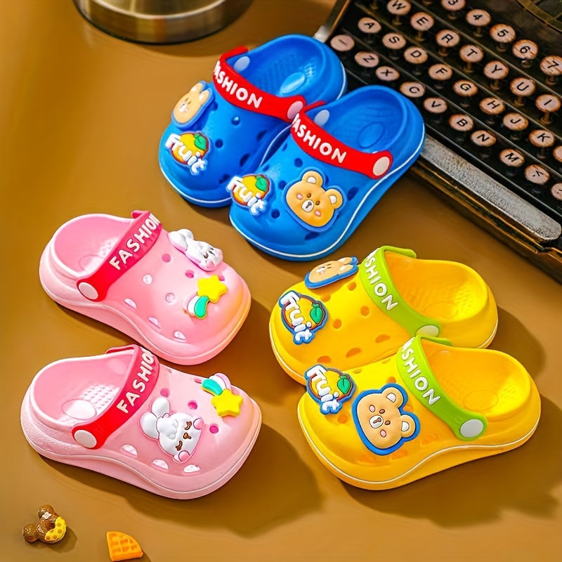 Kids' Cartoon Clogs and Mules Breathable PVC Slip-On Sandals for Boys and Girls
