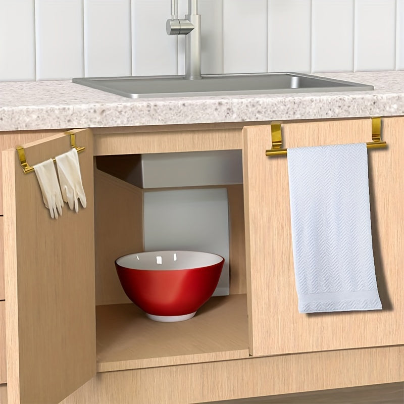 Stainless Steel Towel Bar Wall Mount Rust-Resistant Bathroom Door Cabinet Rack